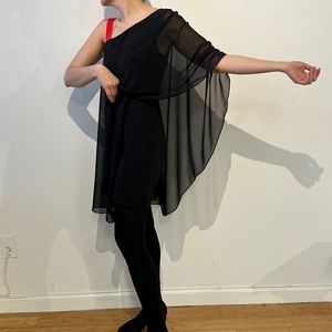 Erin Fetherson off the shoulder silk flowing black dress